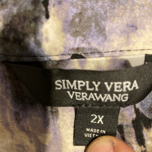 B womens simply Vera casual cap sleeve plus size blouse 2X - Picture 3 of 4